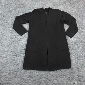 Fortune + Ivy Sweater Womens Medium Black Long Open Front Cardigan Pockets